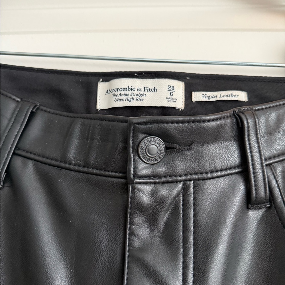 Abercrombie & Fitch Black Vegan Leather Pants